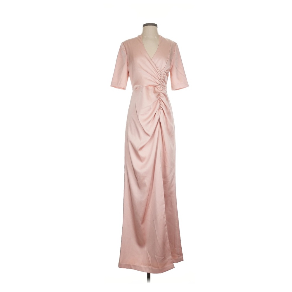 Kay Unger Ruched Wrap Evening Gown – Size 4 – Blush Pink – NWT